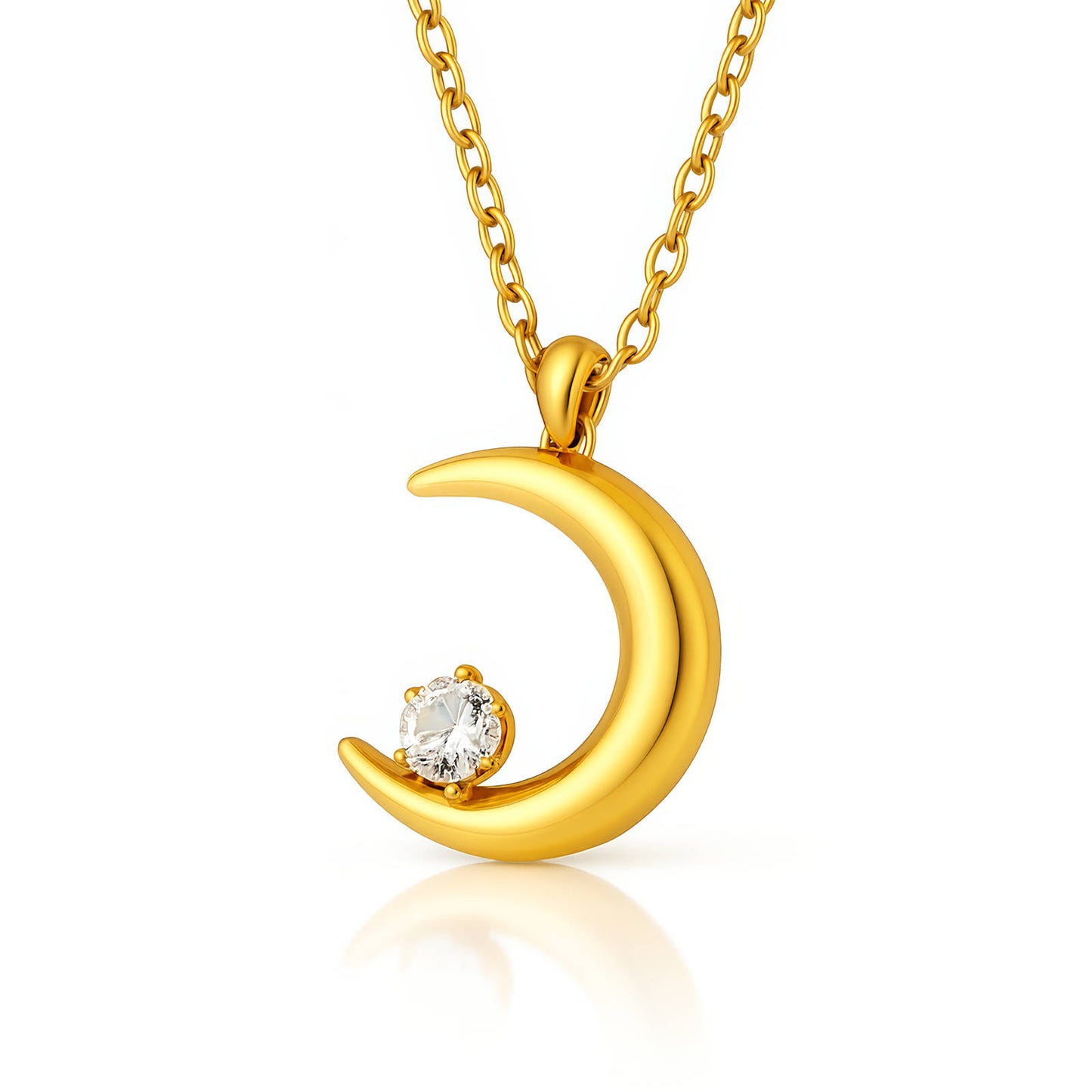Crescent Moon Necklace – 18K Gold Plated Waterproof Anti-Tarnish