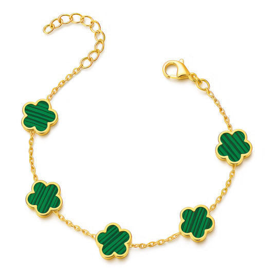 Green Clover Bracelet | 18K Gold Plated Waterproof