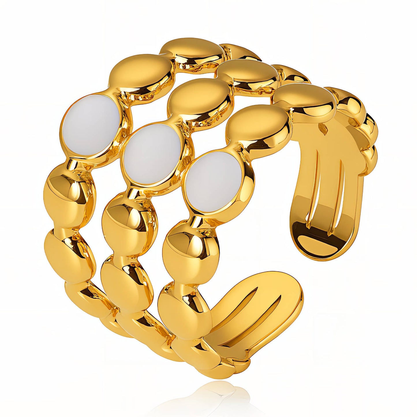 Gold Beaded Ring | 18K Gold Plated Waterproof