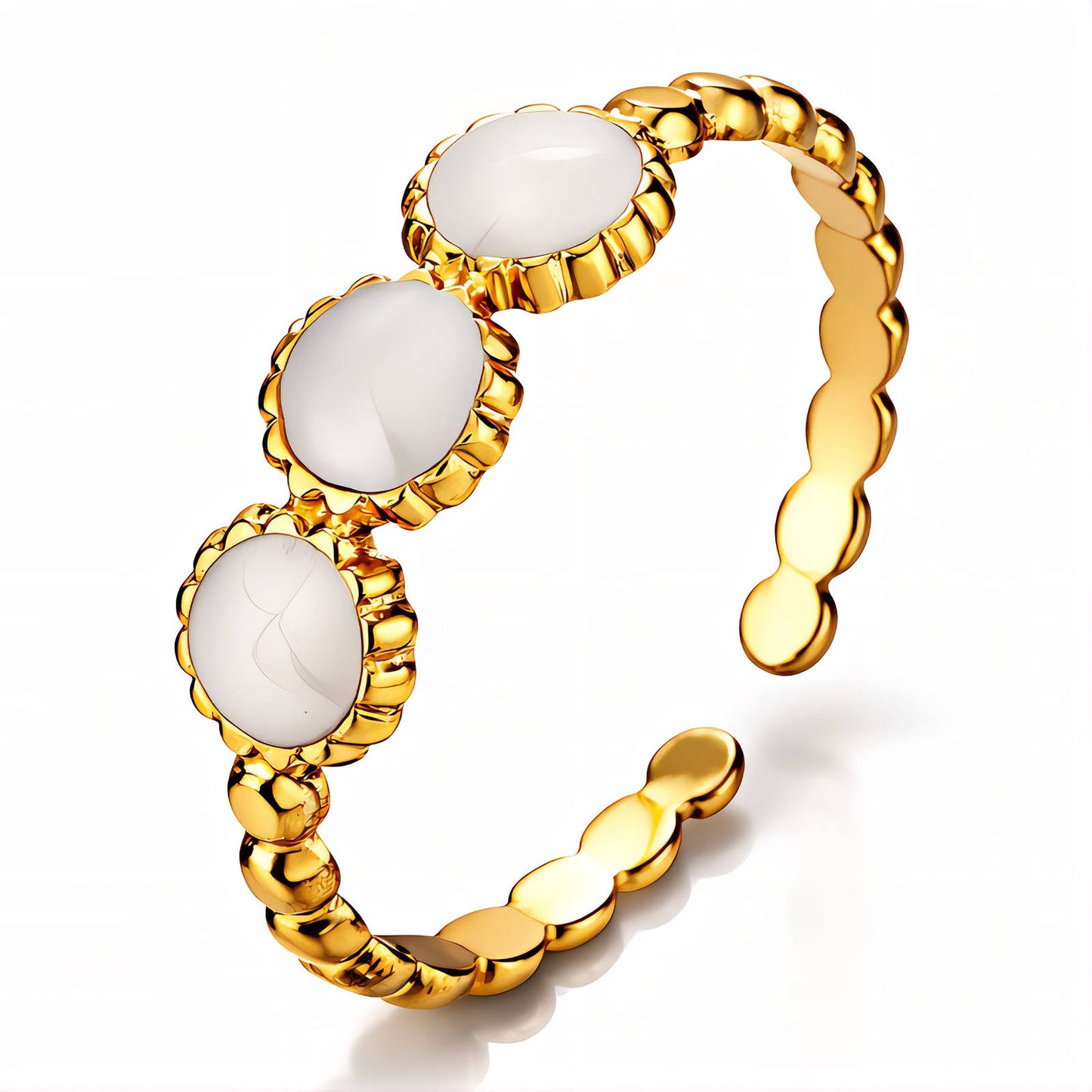White Stone Ring | 18K Gold Plated Waterproof