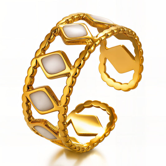 Geometric Gold Ring | 18K Gold Plated Waterproof