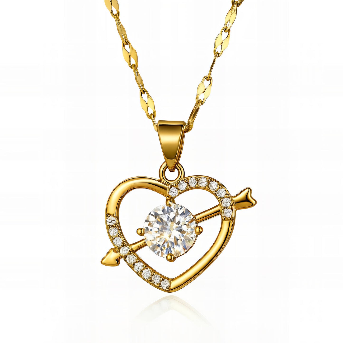 Crystal Heart Necklace – 18K Gold Plated Waterproof Anti-Tarnish